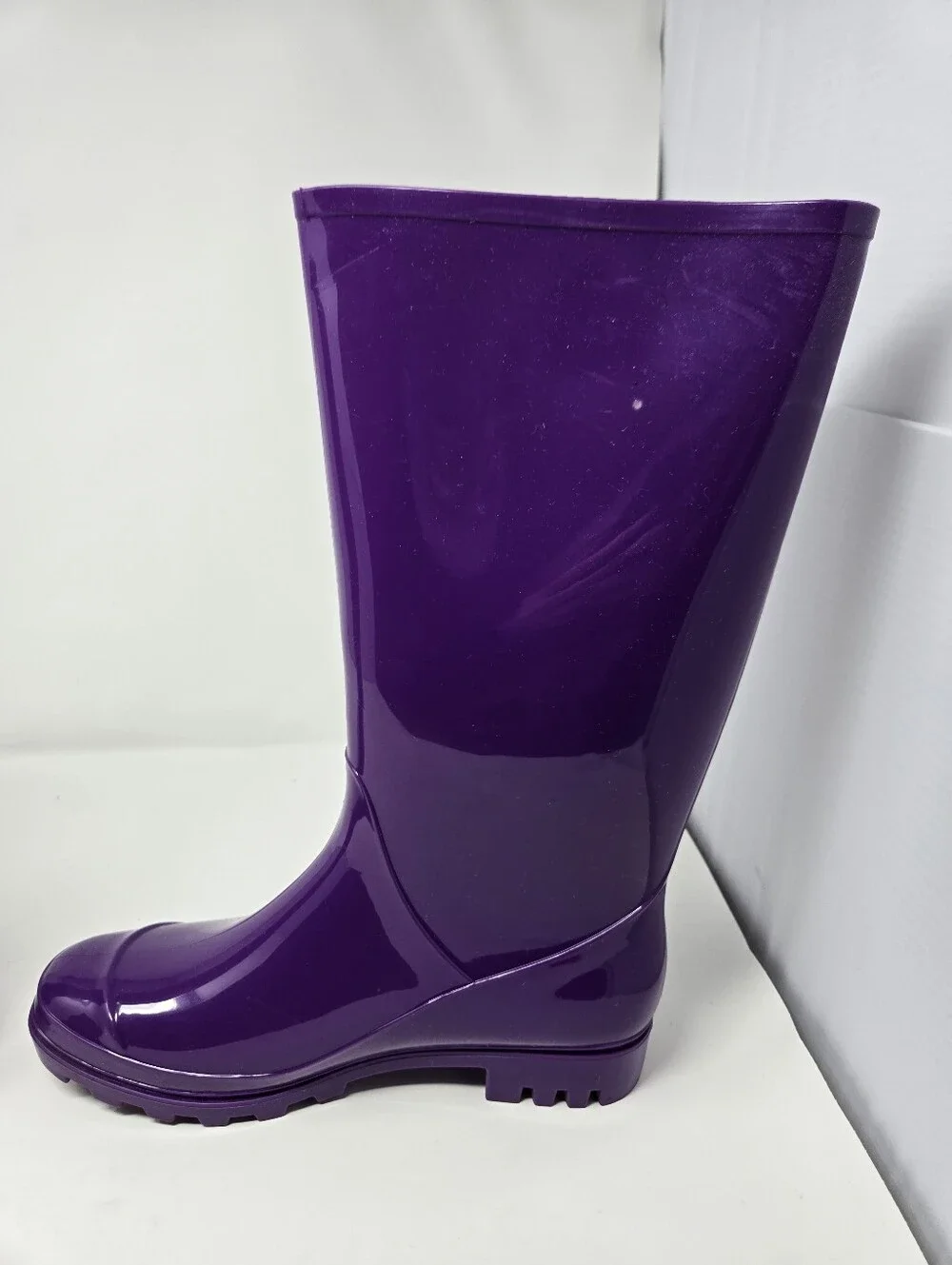 Arizona Winston Size 10 Womens Purple Calf Length Rainboot Rubber Shiny Used